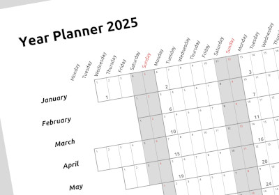 calendario anual - tabla