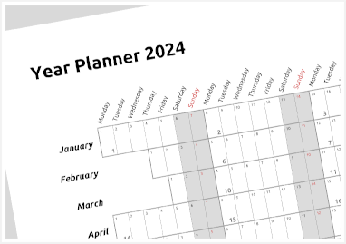 year planner - horizontal