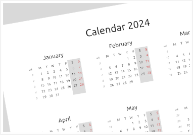 yearly calendar - classic